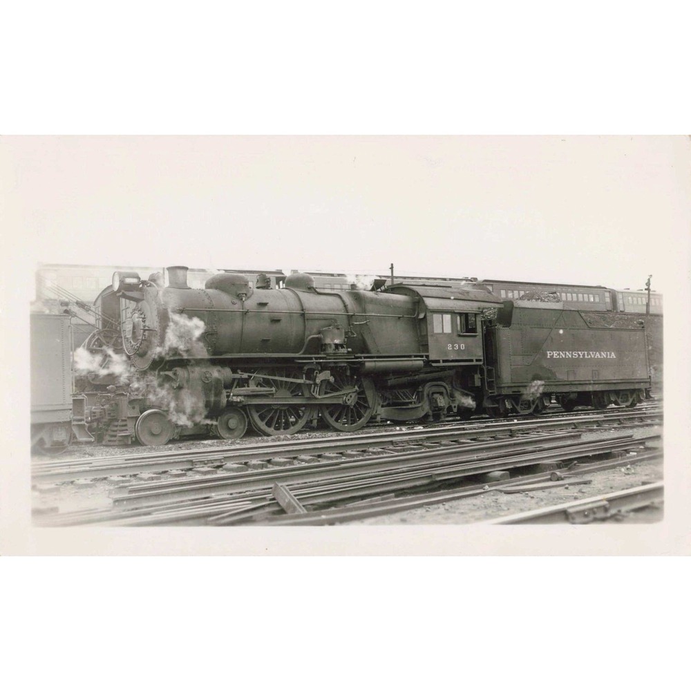 PRR Pennsylvania Railroad 4-4-2 #230 Steam Locomotive Photo Morris Park NY 1948